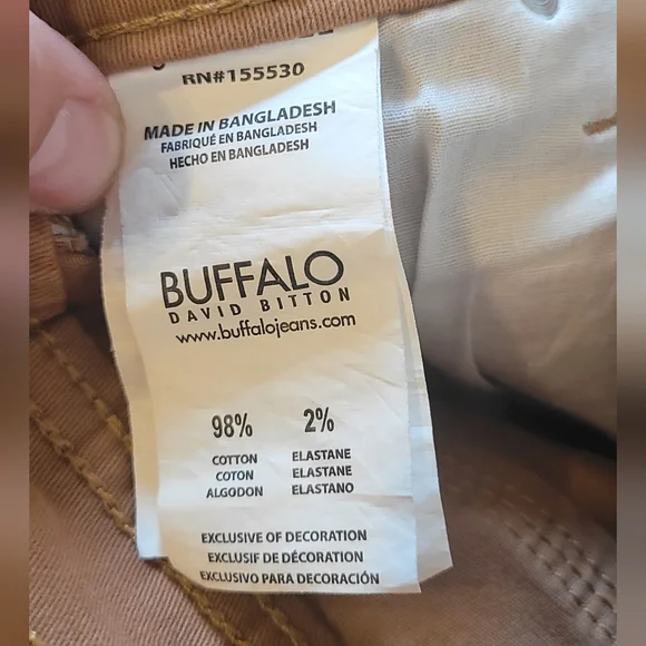 Boy's Tan Buffalo David Bitton Jeans with Zipper Details - Picture 6 of 7